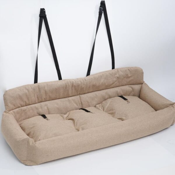 Travel Bolster Car Seat Dog Bed with Removable