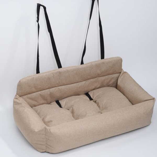 Travel Bolster Car Seat Dog Bed with Removable