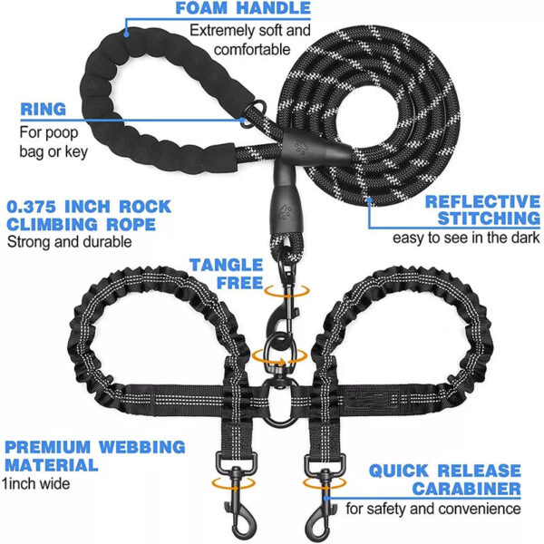 Tangle Free Double Dog Lead