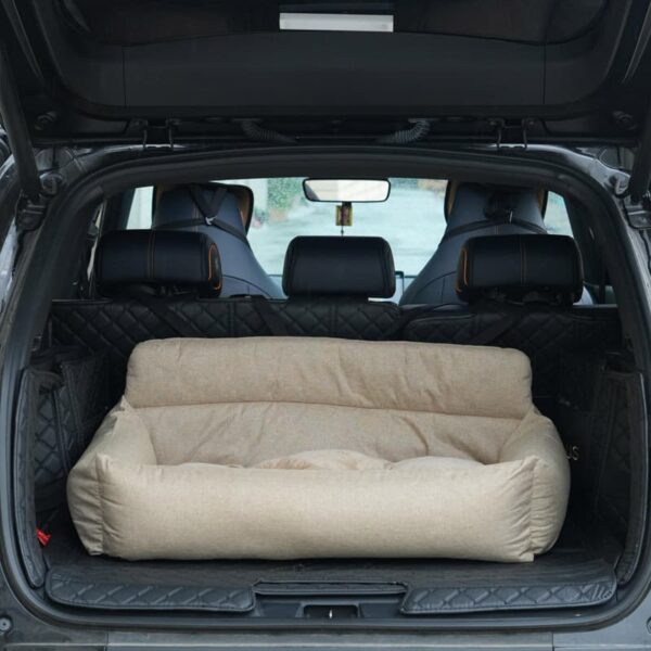 Travel Bolster Car Seat Dog Bed with Removable