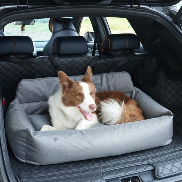 Travel Bolster Car Seat Dog Bed with Removable