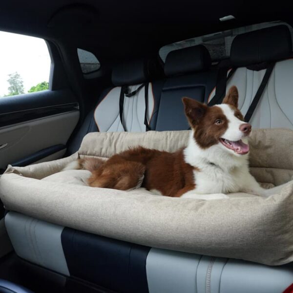 Travel Bolster Car Seat Dog Bed with Removable